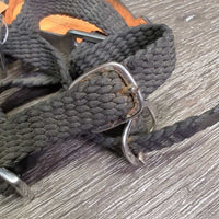 Hvy Dressage Rowel Spurs, Braided Nylon Spur Straps *gc, dirty, scratches, scrapes, mnr snags
