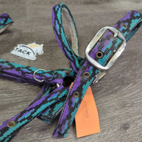 Thick Nylon Halter - Trail Bridle, Slip Nose, adj, Fleece Lined, Browband *gc, older, clean, rubs, hairy, faded, NO Cheeks
