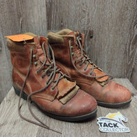 Roper Boots, Laces, Fringe *fair, rubs, scratches, cracks, scrapes, hairy, rubs, v.curled

