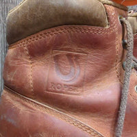 Roper Boots, Laces, Fringe *fair, rubs, scratches, cracks, scrapes, hairy, rubs, v.curled
