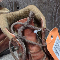 Roper Boots, Laces, Fringe *fair, rubs, scratches, cracks, scrapes, hairy, rubs, v.curled
