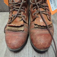 Roper Boots, Laces, Fringe *fair, rubs, scratches, cracks, scrapes, hairy, rubs, v.curled
