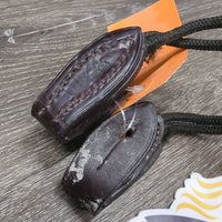 2 Nylon Rope & Leather Pelham Bit Convertors *vgc, clean & mnr dirt?stain, frayed end
