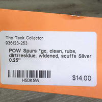 POW Spurs *gc, clean, rubs, dirt/residue, widened, scuffs
