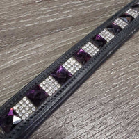 Padded Leather Bling Browband *xc/like new, clean, mnr edge rubs & dirt?film
