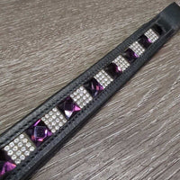 Padded Leather Bling Browband *xc/like new, clean, mnr edge rubs & dirt?film
