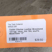 Clincher Leather Browband *xc/vgc, clean, mnr film, scuffs
