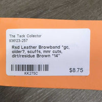 Rsd Leather Browband *gc, older?, scuffs, mnr cuts, dirt/residue
