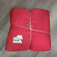 Closed Front Quilt Pagoda Winter Stable Blanket, belly, tail *gc, dirt, stains, mnr manure, film, older, repairs
