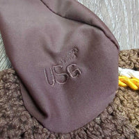 Crochet Fly Veil Ear Bonnet, 2x Piping *vgc/gc, clean, curled edges, stains, mnr faded
