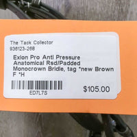 Anti Pressure Anatomical Rsd/Padded Monocrown Bridle, tag *new
