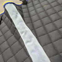 Quilt Jumper Pad, piping "Equine Haven Res. Champ" *gc, clean, hair, faded, mnr dirt, puckers, pills, rubs, threads, stains, unstitched
