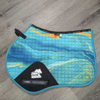 Satin Quilt Jumper Pad, mesh spine *vgc, clean, hairy, mnr snags, rubs, pills, threads, stains

