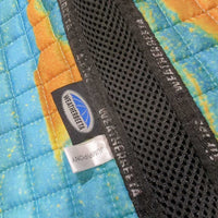 Satin Quilt Jumper Pad, mesh spine *vgc, clean, hairy, mnr snags, rubs, pills, threads, stains
