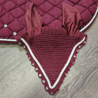 Quilt Jumper Pad, Bonnet, bling *gc, missing bling, mnr hair, dirt, threads, puckers, pills, curled edges, faded, cut els
