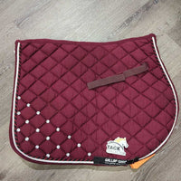 Quilt Jumper Pad, Bonnet, bling *gc, missing bling, mnr hair, dirt, threads, puckers, pills, curled edges, faded, cut els
