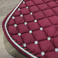 Quilt Jumper Pad, Bonnet, bling *gc, missing bling, mnr hair, dirt, threads, puckers, pills, curled edges, faded, cut els

