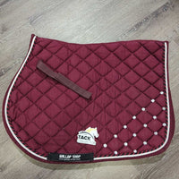 Quilt Jumper Pad, Bonnet, bling *gc, missing bling, mnr hair, dirt, threads, puckers, pills, curled edges, faded, cut els
