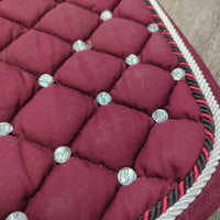 Quilt Jumper Pad, Bonnet, bling *gc, missing bling, mnr hair, dirt, threads, puckers, pills, curled edges, faded, cut els
