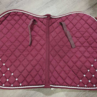 Quilt Jumper Pad, Bonnet, bling *gc, missing bling, mnr hair, dirt, threads, puckers, pills, curled edges, faded, cut els
