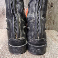 Field Boots, 2x black forms *fair, R-Zip: NO Tab & Back*, holes, rubs, dirty, scuffs, scratches, stretched
