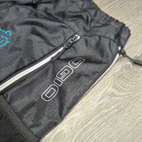 Light Nylon Sling Backback, Drawstring Top "Get Over It" *gc, clean, snags & pills
