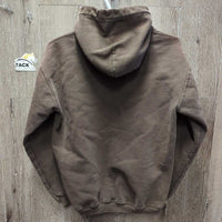 V.Thick Sweatshirt Hoodie "Ride On" *gc, faded, rubs, v.puckered embroidery, mnr frayed cuffs, No string
