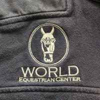 Sweatshirt "WEC", 1/4 Zip up *gc/fair, faded, rubs, hairy, stiff?shrunk back shoulders
