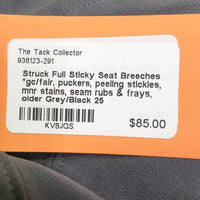 Full Sticky Seat Breeches *gc/fair, puckers, peeling stickies, mnr stains, seam rubs & frays, older
