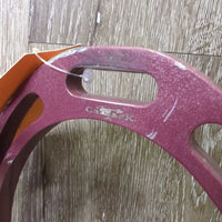 Pr Metal Wide Base Stirrup Irons *gc, clean, oxidized grips, rubs, scuffs, chipped paint, mnr residue
