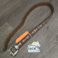 Western Belt, Tooled Buckle *gc, mnr snags, threads & pulled threads, missing bling

