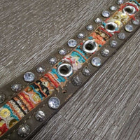 Western Belt, Tooled Buckle *gc, mnr snags, threads & pulled threads, missing bling
