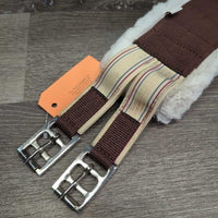 Fleece & Nylon Girth, 2x els *vgc, clean, rubs, mnr hair, clumpy, els: stained, puckered

