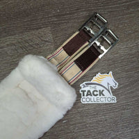 Fleece & Nylon Girth, 2x els *vgc, clean, rubs, mnr hair, clumpy, els: stained, puckered
