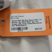 SS Sun Show Shirt, 1/2 Button Up, Mesh Back *gc, mnr snags, pills, back stains/discolored
