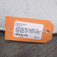 1 Fleece No Bow Leg Quilt *fair, clean, dingy, thin, stretched, undone stitching, mnr hair, stains, creases, v.pilly
