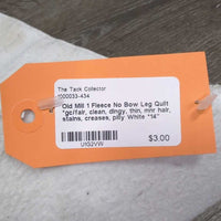 1 Fleece No Bow Leg Quilt *gc/fair, clean, dingy, thin, mnr hair, stains, creases, pilly
