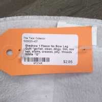 1 Fleece No Bow Leg Quilt *gc/fair, clean, dingy, thin, mnr hair, stains, creases, pilly, threads
