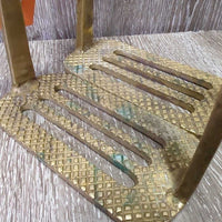 Pr Wide Base Metal Aussie Stirrup Irons **mnr mismatch *gc, older?, patina, residue, scuffs, rubs, oxidization
