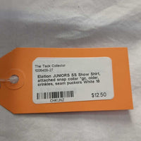 JUNIORS SS Show Shirt, attached snap collar *gc, older, crinkles, seam puckers
