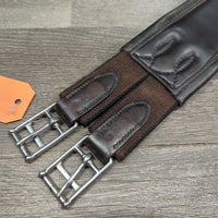 Padded Leather Girth, 2x els *vgc, clean, mnr rubs, scuffs, creases & residue
