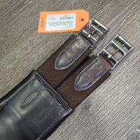 Padded Leather Girth, 2x els *vgc, clean, mnr rubs, scuffs, creases & residue
