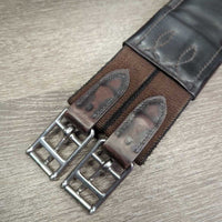 Padded Leather Girth, 2x els *vgc, clean, mnr rubs, scuffs, creases & residue
