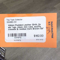 Padded Leather Girth, 2x els *vgc, clean, mnr rubs, scuffs, creases & residue
