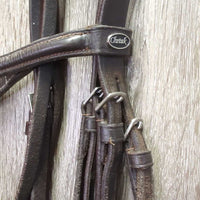 Rsd Bridle *gc/fair, NO Flash, scratches, creases, scrapes, rubs, UNSTITCHED cheek , stiff

