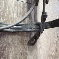 Rsd Padded Thick Dressage Bridle, Buckles, Bling *gc, older, clean & dirty, rubs, faded, CUT Flash, split?rsd piping
