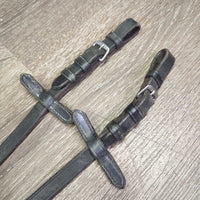 Thick Rubber Reins, Buckles *gc, mnr dirt?residue, dry, stiff & faded
