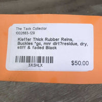 Thick Rubber Reins, Buckles *gc, mnr dirt?residue, dry, stiff & faded
