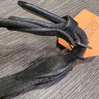 Cotton Web Reins, Finger Stoppers, Buckles *gc, dry, stiff, rubs, faded, loose threads
