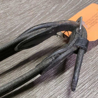 Cotton Web Reins, Finger Stoppers, Buckles *gc, dry, stiff, rubs, faded, loose threads

